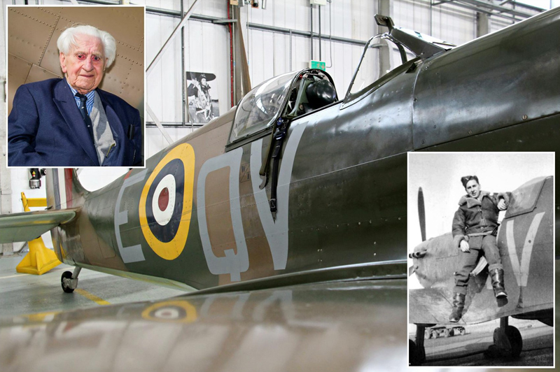 Spitfire P7350 now wears Ken Wilkinson’s 19 Sqn ‘QV-E’ code letters 