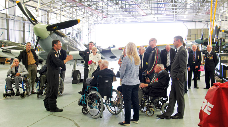 BBMF flight engineer MACr Rick Gomez in the hangar.