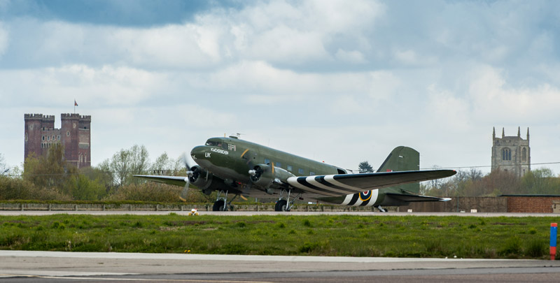 BBMF C-47 Dakota ZA947 taxies at RAF Coningsby