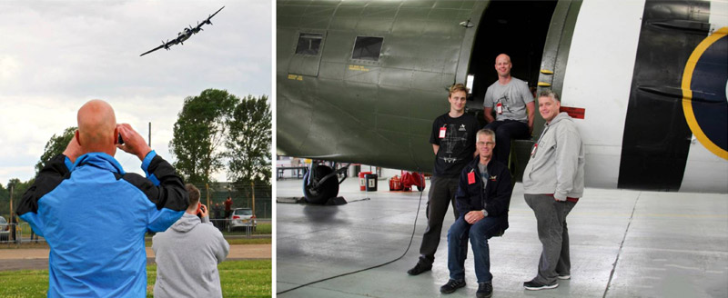 A personal Lancaster flyby and the BBMF Dakota.