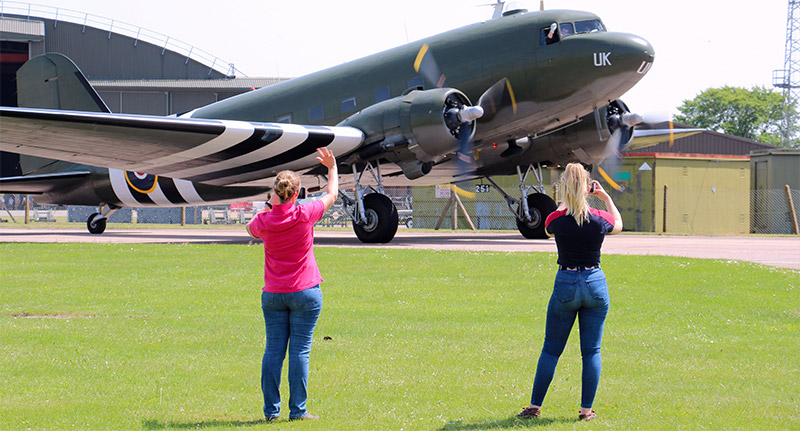 BBMF Experience Day – waving to the Dakota crew