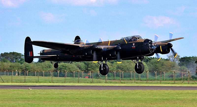 BBMF Lancaster landing back at RAF Coningsby