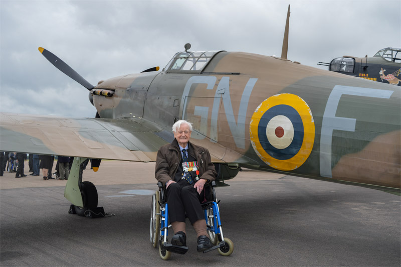 Tom Neil with Hurricane LF363