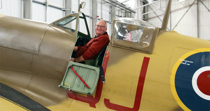 Mark in the cockpit of the Spitfire