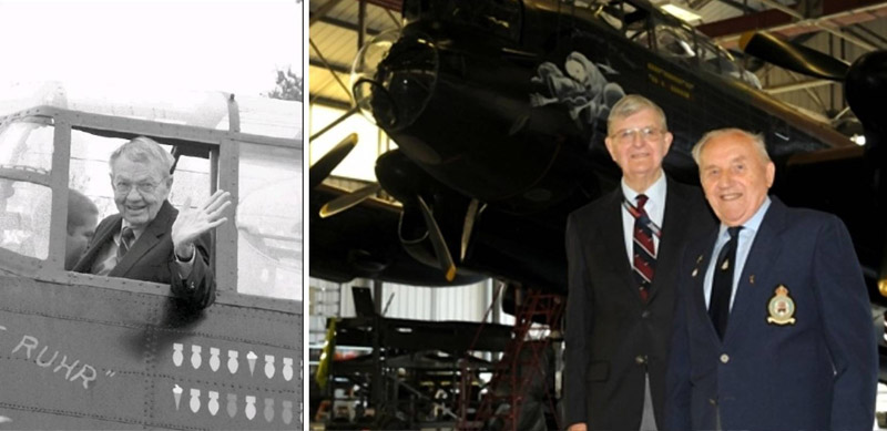 Lou Morgan, in the BBMF Lancaste cockpit in 2008. Syd Marshall with Norman Smith (106 Sqn rear gunner)