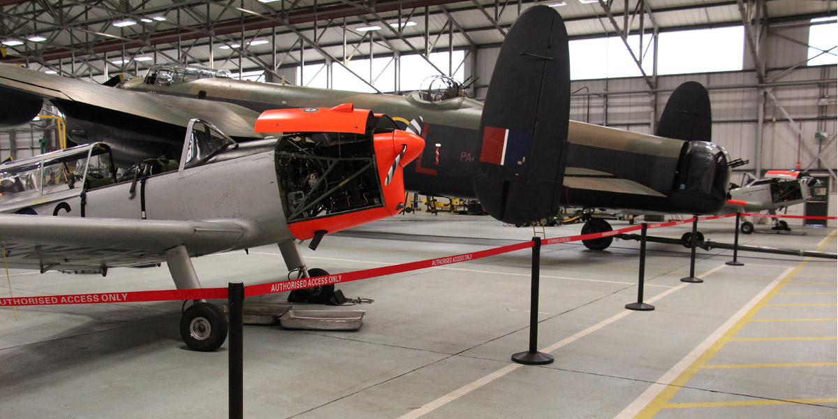 Belt barriers in the BBMF hangar