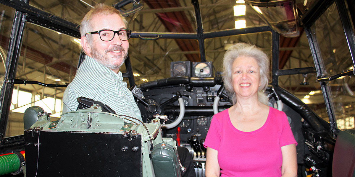 In the cockpit of BBMF Lancaster PA474 