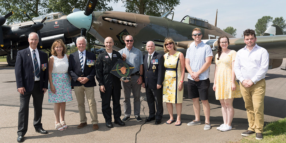 BBMF Hurricane PZ865 with Jimmy Whalen's family